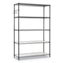 Alera 5-Shelf Wire Shelving Kit with Casters and Shelf Liners, 48w x 18d x 72h, Black Anthracite