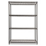Alera NSF Certified Industrial Four-Shelf Wire Shelving Kit, 48w x 18d x 72h, Black (ALESW504818BL) View Product Image