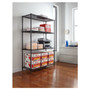 Alera NSF Certified Industrial Four-Shelf Wire Shelving Kit, 48w x 18d x 72h, Black (ALESW504818BL) View Product Image