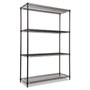 Alera NSF Certified Industrial Four-Shelf Wire Shelving Kit, 48w x 18d x 72h, Black (ALESW504818BL) View Product Image