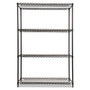 Alera NSF Certified Industrial Four-Shelf Wire Shelving Kit, 48w x 18d x 72h, Black