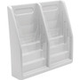 Deflecto Multi-Compartment Literature Display - 8 Pocket(s) - 19.75" Height x 20.25" Width x 5" Depth - Desktop - Durable, Lightweight - Gray