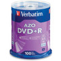 Verbatim 95098 DVD Recordable Media - DVD+R - 16x - 4.70 GB - 100 / Pack - Silver