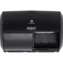 Compact 2-Roll Side-by-Side Coreless High-Capacity Toilet Paper Dispenser - 2000 x Sheet - 7.1" Height x 10.1" Width x 6.8" Depth - Black - Lockable