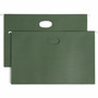 Smead Hanging Pockets with Full-Height Gusset, 1 Section, 3.5" Capacity, Legal Size, Standard Green, 10/Box