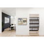 Ghent 2 Door Enclosed Natural Cork Bulletin Board with Satin Frame, 60" x 48", Tan Surface, Satin Aluminum Frame