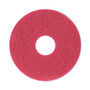 Boardwalk Buffing Floor Pads, 12" Diameter, Red, 5/Carton