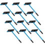 Ettore Auto Squeegee Scrubber - 8" Rubber Blade - 16" Aluminum Handle - Durable, Streak-free, Lightweight - Blue