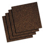 Universal Cork Tile Panels, Authentic Natural Cork Surface, 12" x 0.38" x 12", Dark Brown, 4/Pack