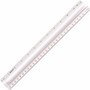 Westcott 12" Clear Magnifying Data Processing Ruler - 12" Length - 1/16 Graduations - Imperial, Metric Measuring System - Glass - Clear