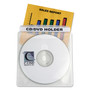 C-Line Deluxe Individual CD/DVD Holders, 2 Disc Capacity, Clear/White, 50/Box