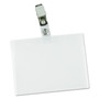 Universal Deluxe Clear Badge Holder w/Garment-Safe Clips, 2.25 x 3.5, White Insert, 50/Box (UNV56006) View Product Image