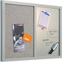 MasterVision Designer Fabric Bulletin Board, Combo Magnetic Dry Erase/Bulletin, 24" x 18", Multicolor/Gray Surface, Gray Fiberboard Frame
