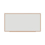 Universal Deluxe Melamine Dry Erase Board, 96" x 48", White Surface, Oak Finished Fiberboard (MDF) Frame