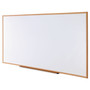 Universal Deluxe Melamine Dry Erase Board, 96" x 48", White Surface, Oak Finished Fiberboard (MDF) Frame