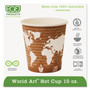 Eco-Products World Art Renewable and Compostable Hot Cups, 10 oz, Paper, Gray, 50/Pack, 20 Packs/Carton