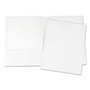 Universal Laminated Two-Pocket Portfolios, Cardboard Paper, 100-Sheet Capacity, 11 x 8.5, White, 25/Box (UNV56417) View Product Image