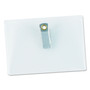 Universal Clear Badge Holders w/Garment-Safe Clips, 2 1/4 x 3 1/2, White Inserts, 50/Box (UNV56003) View Product Image