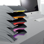 Durable VARICOLOR 5-Compartment Stackable Plastic Letter Tray Set, Letter to Folio Size Files, 10.39 x 13.23 x 2.91, Anthracite Gray
