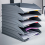 Durable VARICOLOR 5-Compartment Stackable Plastic Letter Tray Set, Letter to Folio Size Files, 10.39 x 13.23 x 2.91, Anthracite Gray