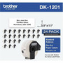 Brother DK Address Label - 1 9/64" Width x 3 1/2" Length - Rectangle - Thermal - White - Paper