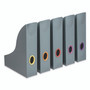 Durable VARICOLOR Plastic Magazine Racks, 2.88w x 9.5d x 12h, Gray/Multicolor, 5/Pack