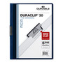 DURABLE DURACLIP Letter Report Cover - 8 1/2" x 11" - 30 Sheets Capacity - 1 Fastener(s) - Vinyl - Navy