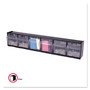 deflecto Tilt Bin Interlocking Multi-Bin Storage Organizer, 6 Sections, 23.63" x 3.63" x 4.5", Black/Clear Product Image 