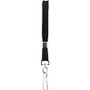 SICURIX Flat Lanyard, Metal Hook Fastener, 36", Nylon, Black, 100/Pack