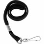 SICURIX Shoelace-style Flat Hook Lanyard - Hook Attachment - 36" Length - Black - Metal