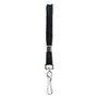 SICURIX Flat Lanyard, Metal Hook Fastener, 36", Nylon, Black, 100/Pack