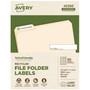 Avery EcoFriendly Permanent File Folder Labels, 0.66 x 3.44, White, 30/Sheet, 50 Sheets/Pack