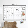 U Brands PINIT Magnetic Dry Erase Calendar, Monthly Planning/Scheduling, 48 x 36 (Actual Size: 47 x 35), White Surface, Aluminum Frame