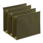 Universal Box Bottom Hanging File Folders, 3" Capacity, Letter Size, 1/5-Cut Tabs, Standard Green, 25/Box (UNV14143) View Product Image