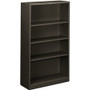 HON Brigade Steel Bookcase | 4 Shelves | 34-1/2"W | Charcoal Finish - 4 Shelf(ves) - 59" Height x 34.50" Width x 12.62" Depth - Adjustable Shelf, Reinforced, Welded, Durable, Compact - Steel