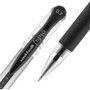 uniball Signo GRIP Gel Pen, Stick, Medium 0.7 mm, Black Ink, Clear/Black/Silver Barrel, Dozen