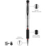 uniball 207 Impact Gel Pen, Stick, Bold 1 mm, Red Ink, Silver/Black/Red Barrel
