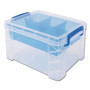Advantus Super Stacker Divided Storage Box, 5 Sections, 7.5" x 10.13" x 6.5", Clear/Blue Product Image 