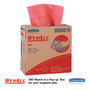 WypAll X80 Cloths, HYDROKNIT, POP-UP Box, 8.34 x 16.8, Red, 80/Box, 5 Box/Carton