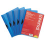 Universal Clip-Style Report Cover, Clip Fastener, 8.5 x 11, Clear/Blue, 5/Pack