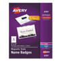 Avery Magnetic Style Name Badge Kit, Horizontal, 4" x 3", White, 48/Pack (AVE8781) View Product Image