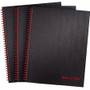 Black n' Red Hardcover Twinwire Business Notebook - Twin Wirebound - 12" Height x 8.5" Width x 1.7" Length - Matte Cover - Perforated, Bleed Resistant