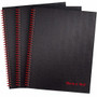 Black n' Red Hardcover Twinwire Business Notebook - Twin Wirebound - 12" Height x 8.5" Width x 1.7" Length - Matte Cover - Perforated, Bleed Resistant