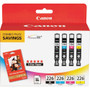 Canon CLI-226 Original Inkjet Ink Cartridge/Paper Kit - Value Pack - Black, Cyan, Magenta, Yellow - 4 / Pack - Inkjet - Black, Cyan, Magenta, Yellow