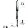 uniball VISION ELITE Hybrid Gel Pen, Stick, Extra-Fine 0.5 mm, Black Ink, Black/Clear Barrel