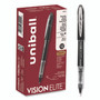 uniball VISION ELITE Hybrid Gel Pen, Stick, Extra-Fine 0.5 mm, Black Ink, Black/Clear Barrel