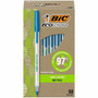 BIC Ecolutions Round Stic Ball Point Pen - 1 mm Pen Point - Blue Ink - Semi Clear Barrel