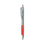 Universal Comfort Grip Gel Pen, Retractable, Medium 0.7 mm, Red Ink, Gray/Red/Silver Barrel, Dozen