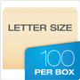 Pendaflex Manila File Folders, Straight Tabs, Letter Size, 0.75" Expansion, Manila, 100/Box