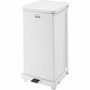 Rubbermaid Commercial Defenders Steel Step Cans - 6.50 gal Capacity - 20.5" Height x 10.5" Width x 10.5" Depth - Steel - White
